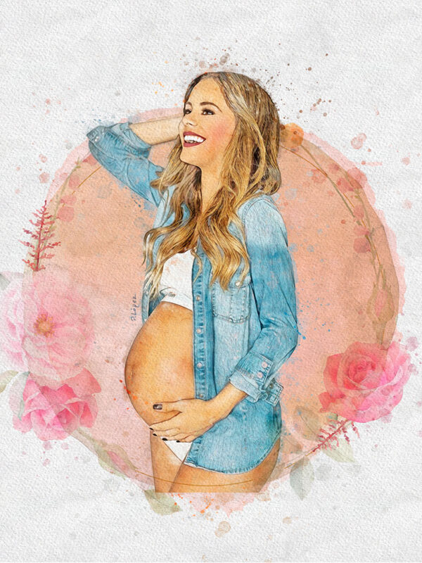 ilustración personalizada de embarazo